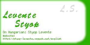 levente styop business card